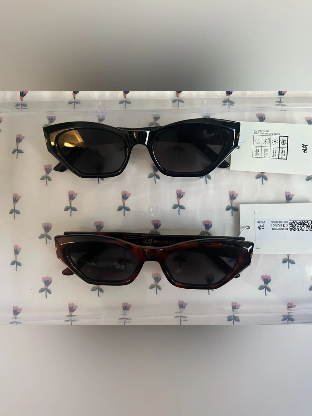H&M Women's Cat Eye Sunglasses in Black and Tortoiseshell